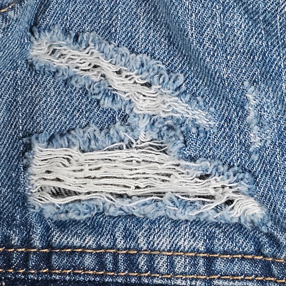 Mossimo Supply Co Womens Medium Wash Distressed Denim Vest Blue Size M F16740028 - Picture 3 of 10